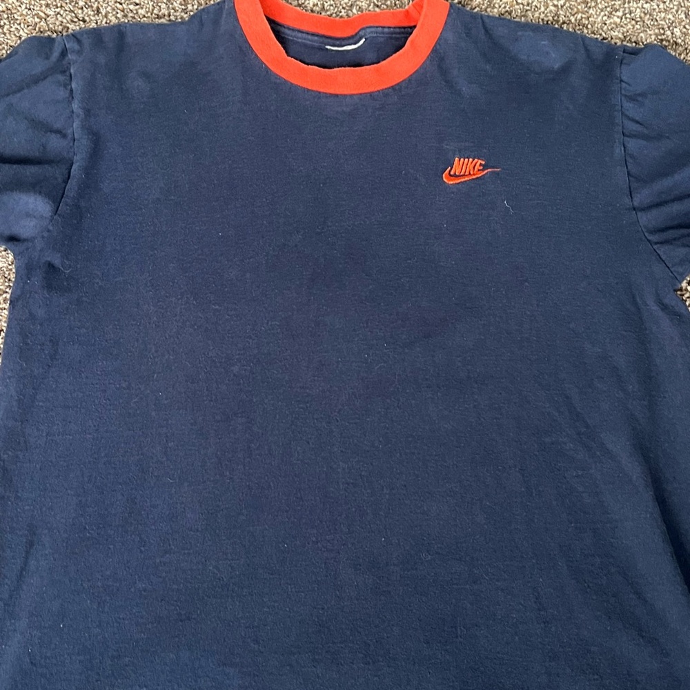 Nike Dark Blue Tee with Orange Trim